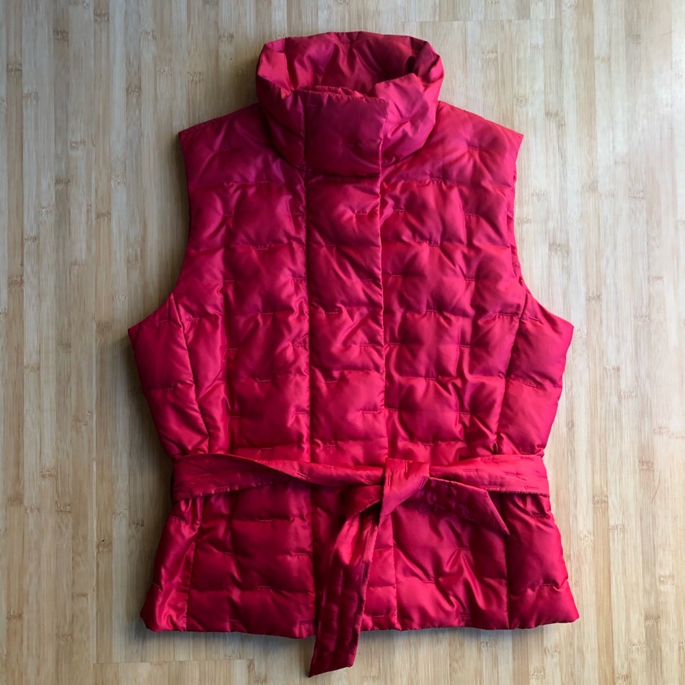 Talbots Red Puffer Vest with Belt